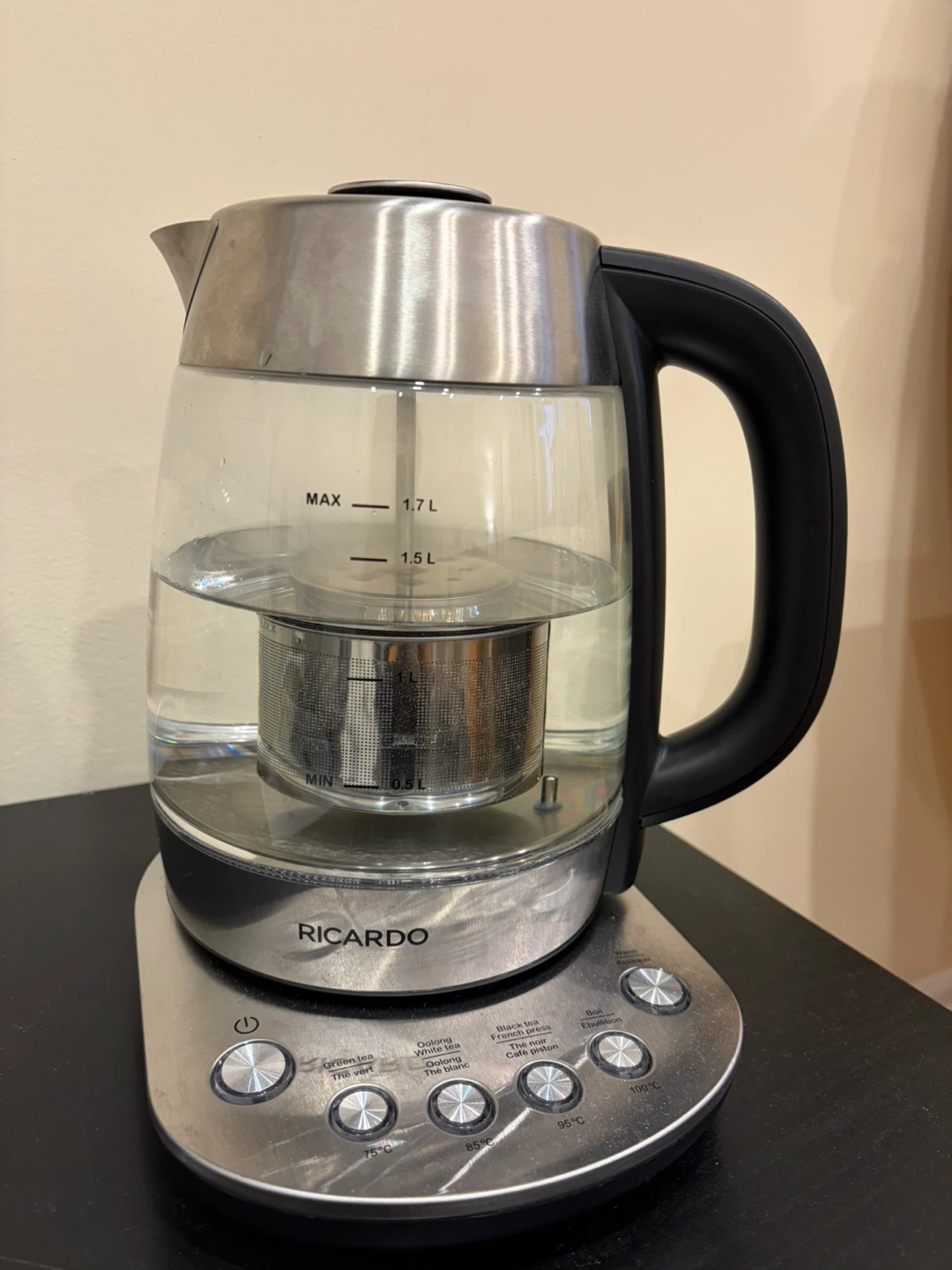Ricardo 1.7L Electric Kettle with Tea Infuser - New