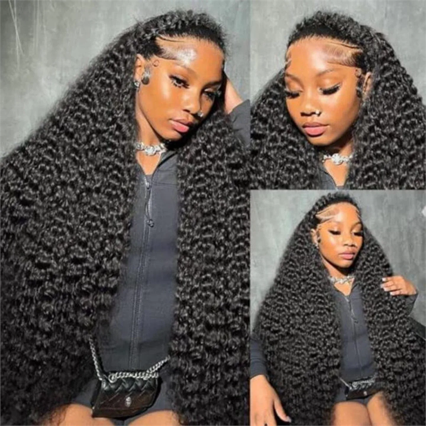 Human Hair Black Curly Wig