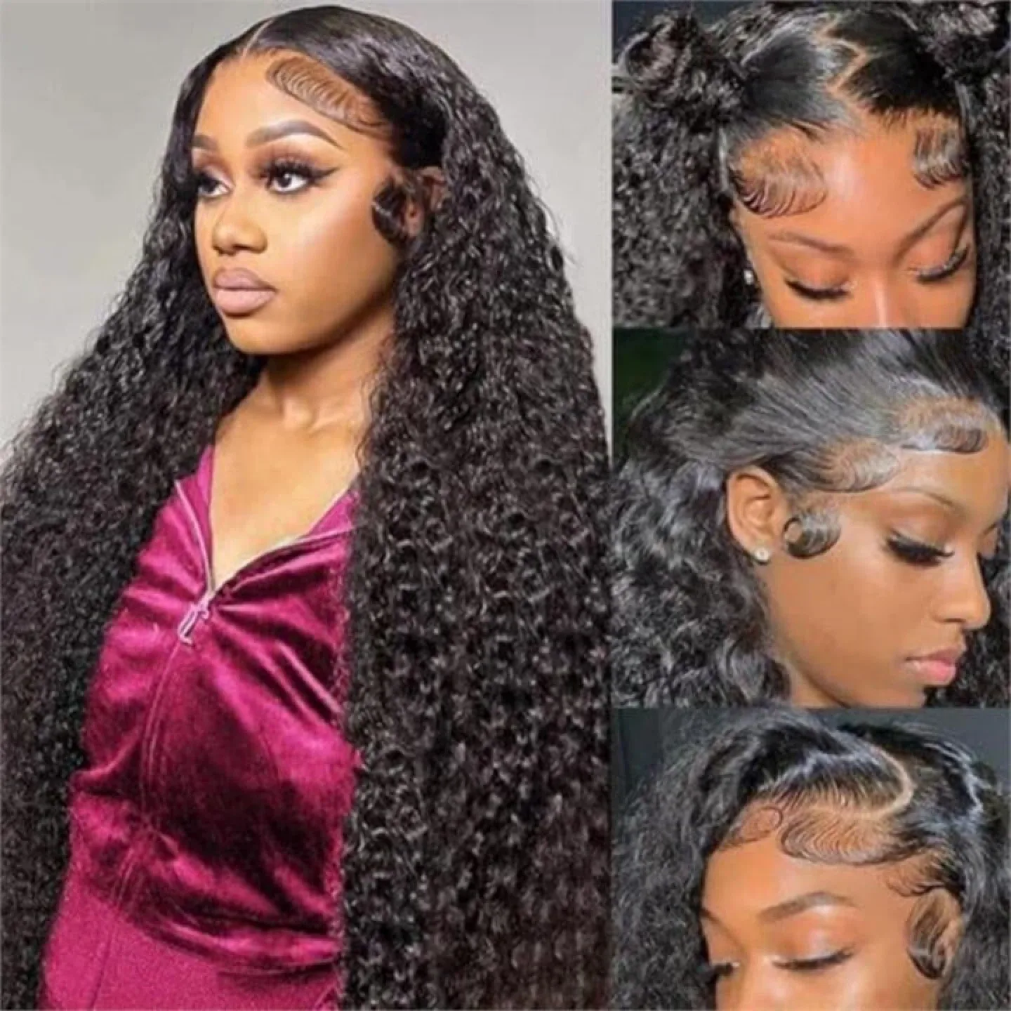 Human Hair Black Curly Wig image indicator(2)