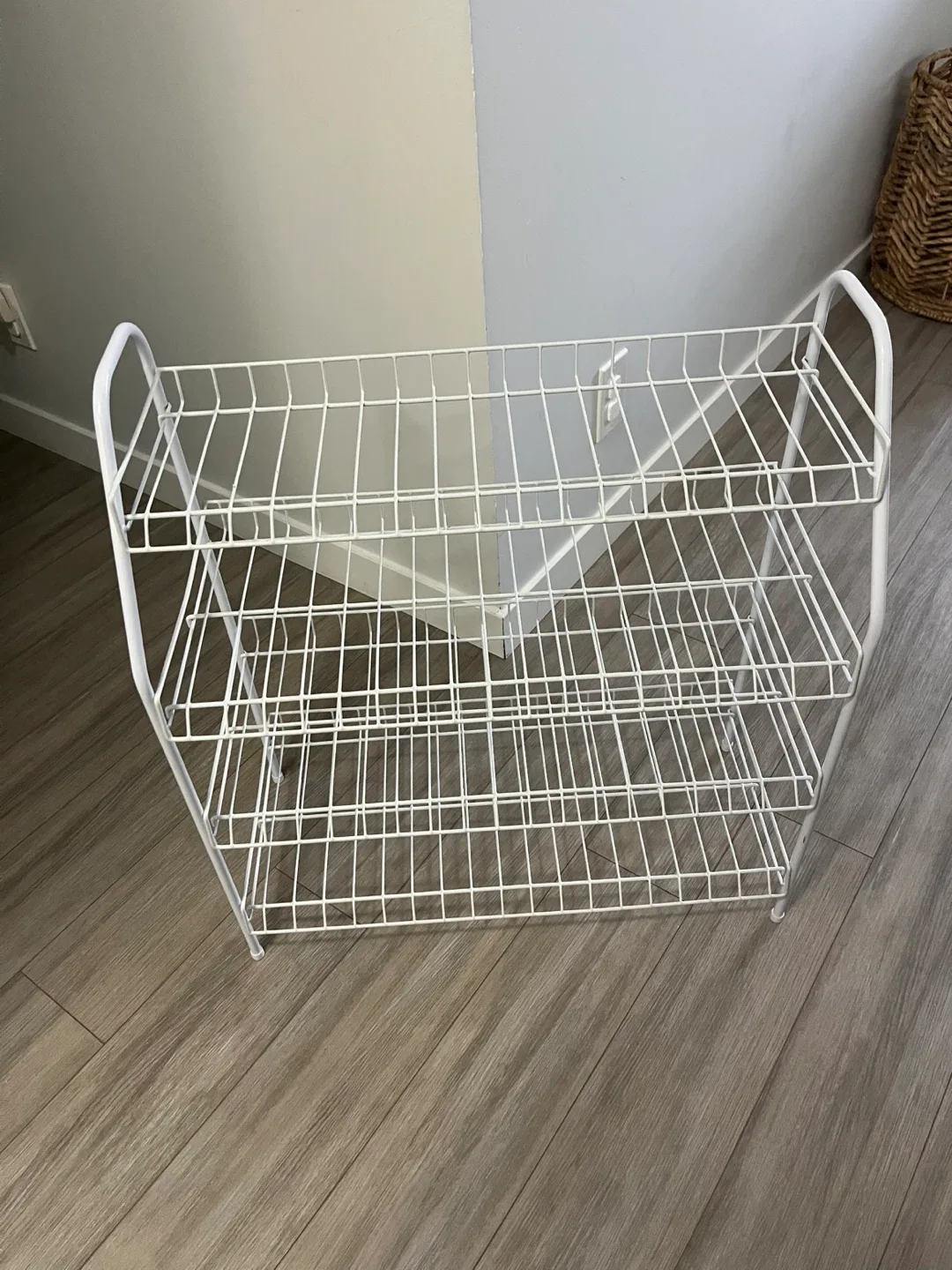 White Wire Shoe Rack - 3 Tier