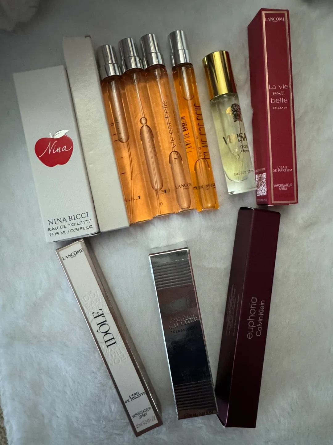 Lancôme , Versace, Calvin Klein travel perfume