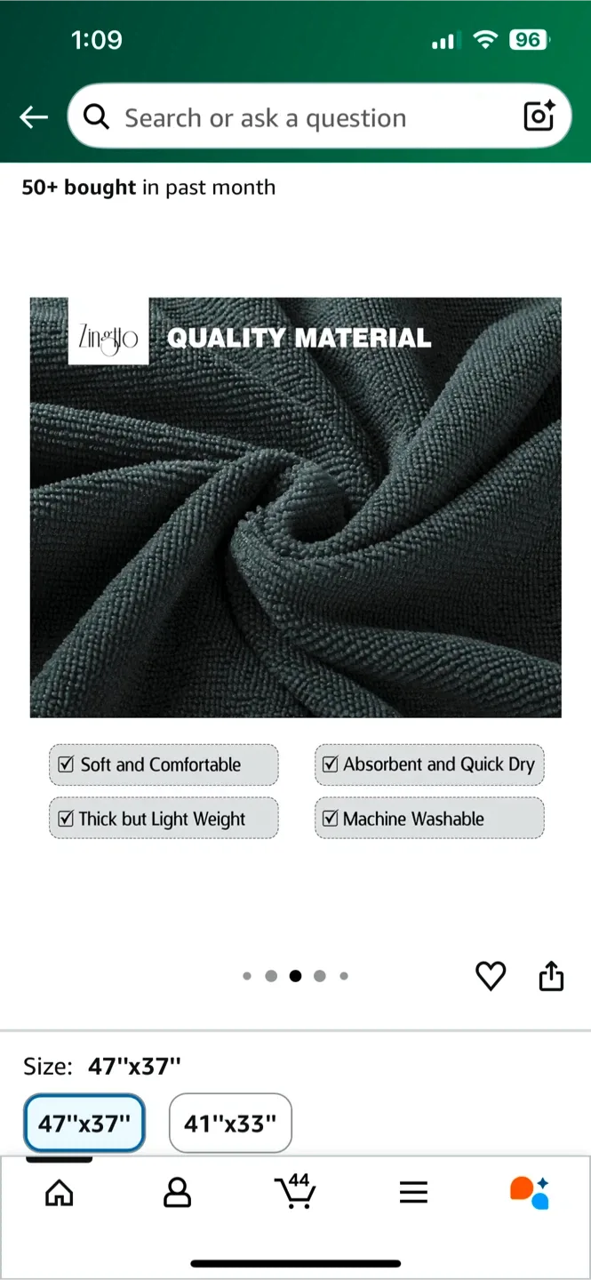 ZingJo Surf Poncho Changing Robe - 47"x37", Black image indicator(4)