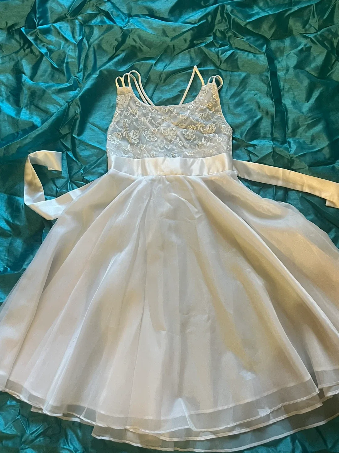 Kids White Dress with Bolero