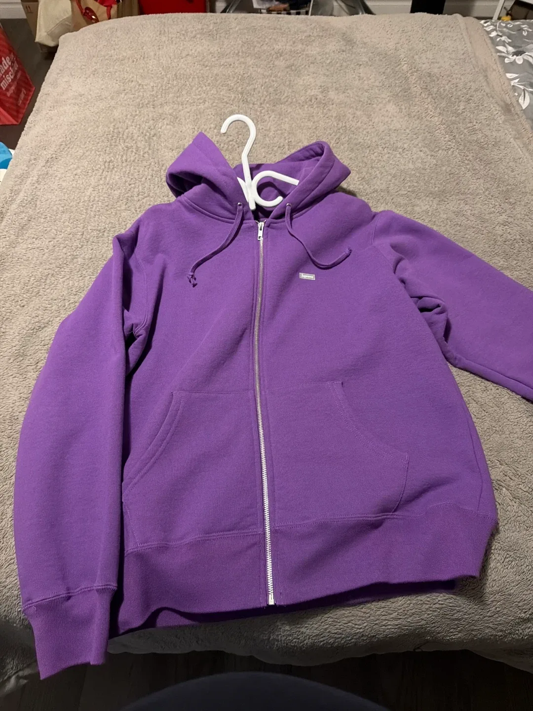 Supreme Purple Zip-Up Hoodie