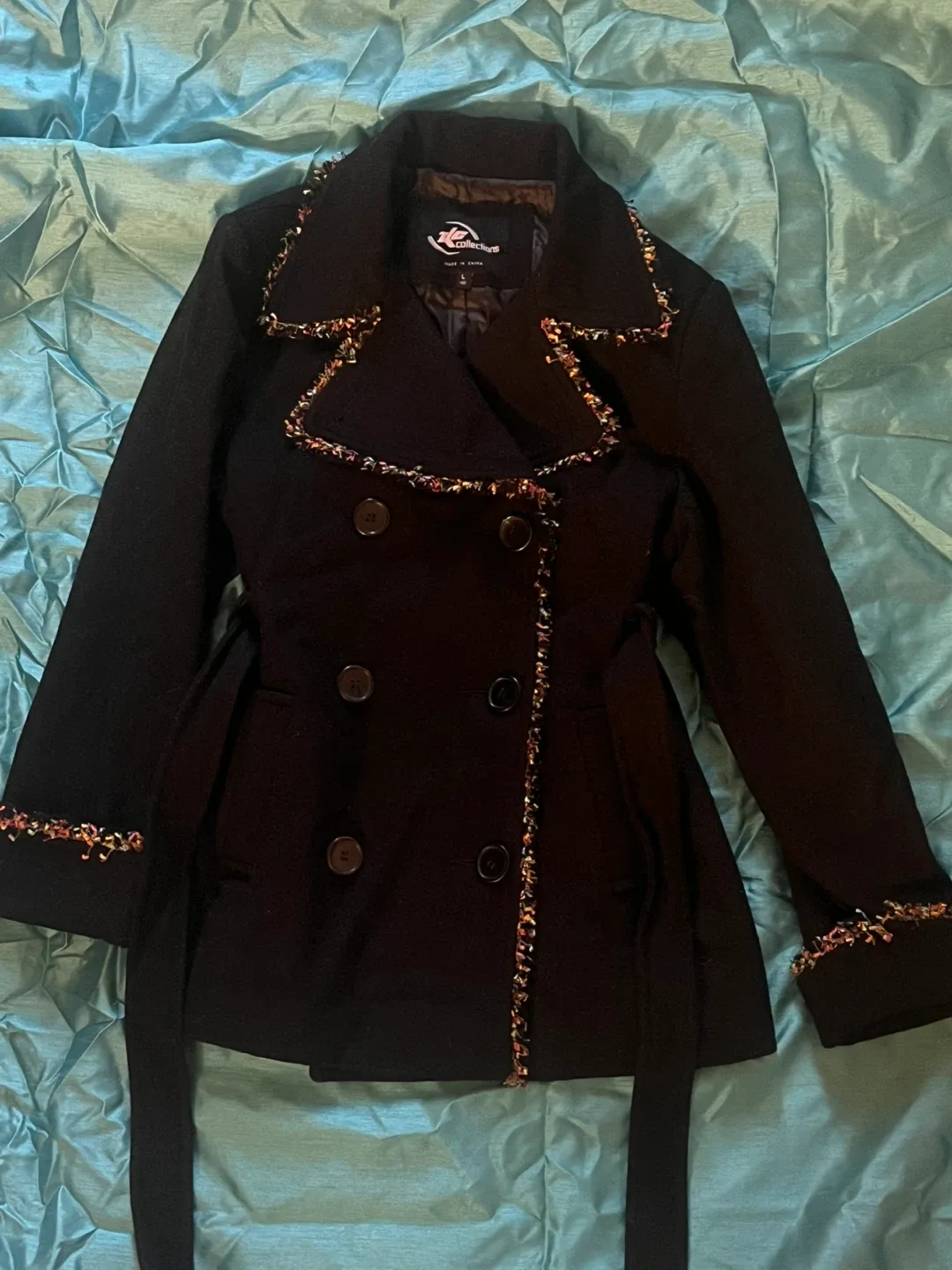 J Collection Black Belted Jacket Kids