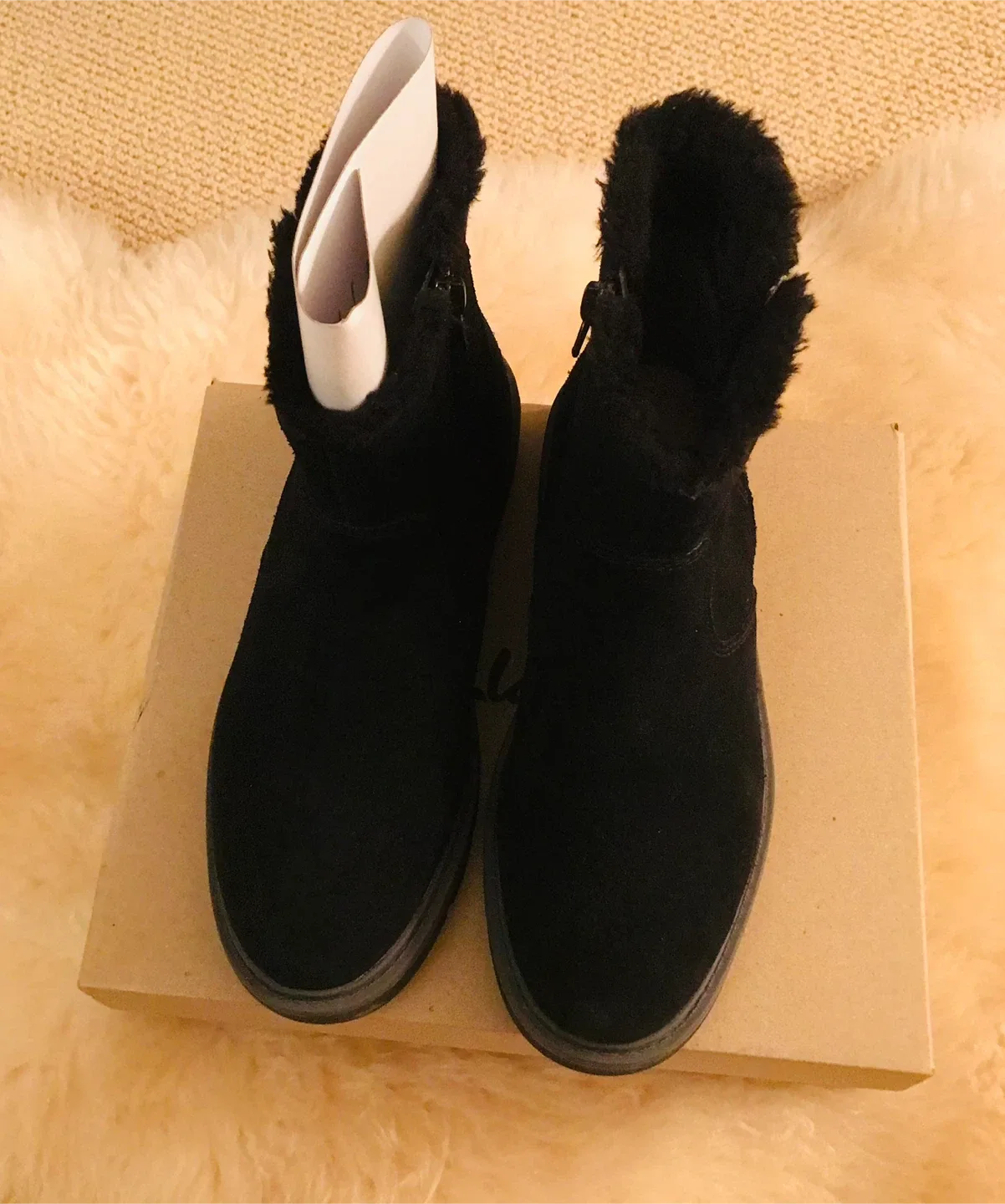 #clean out New Clarks Black Suede Ankle Boots image indicator(4)
