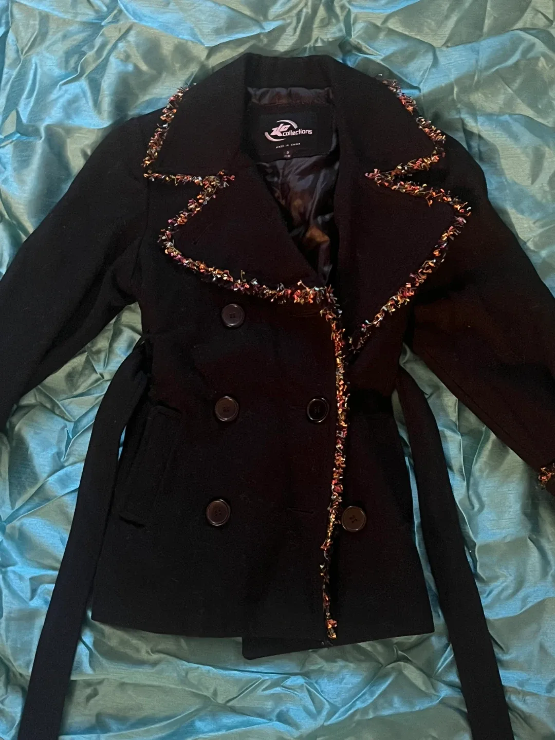 J Collections Black Coat Kids