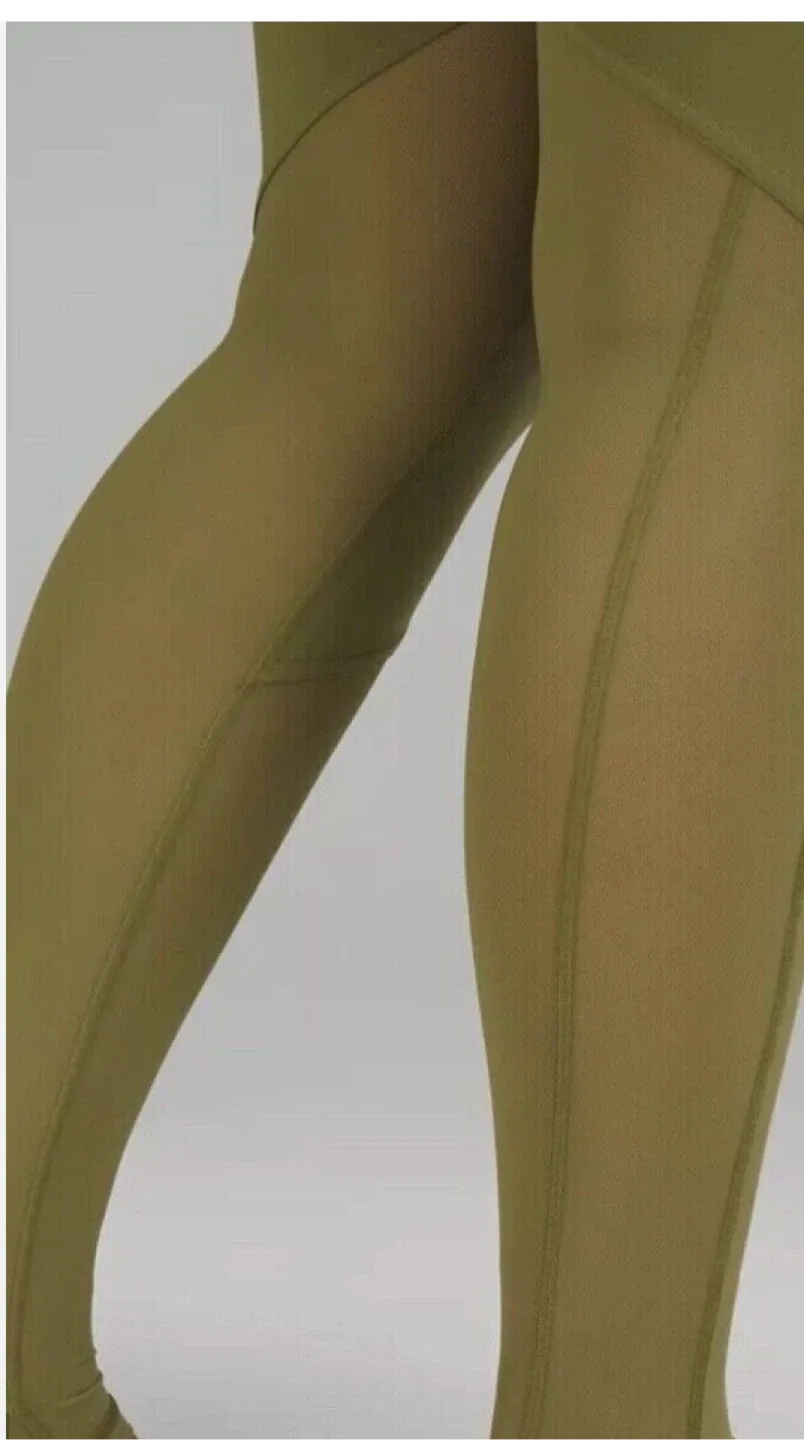 Lululemon Olive Green Stirrup Leggings image indicator(3)