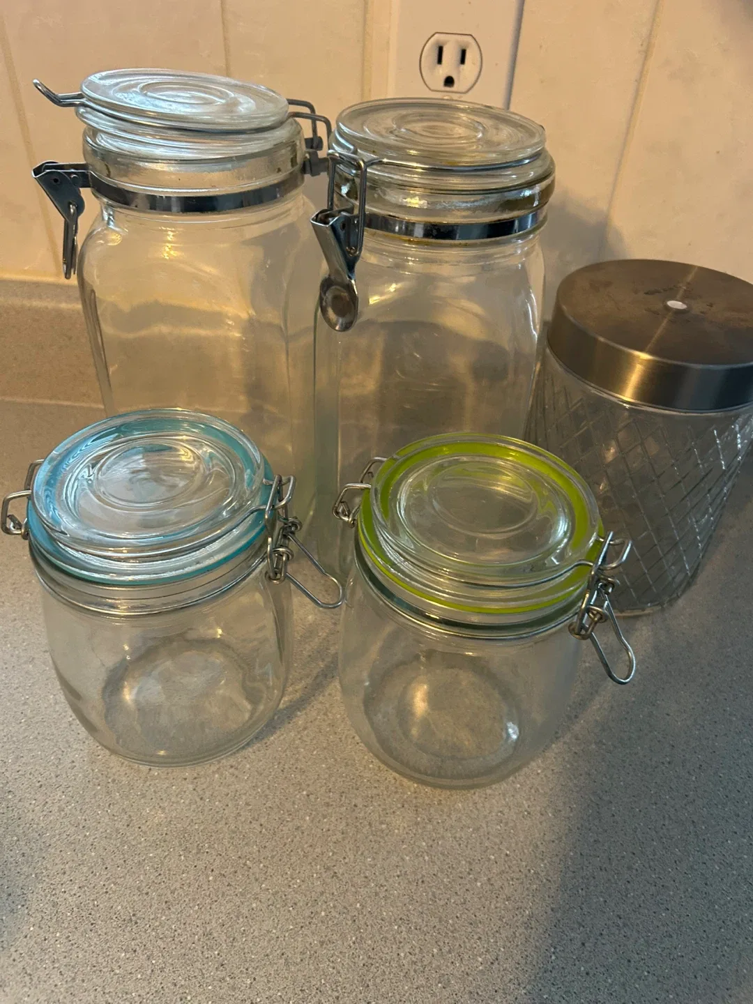 Glass Kitchen Canisters - Set of 4
