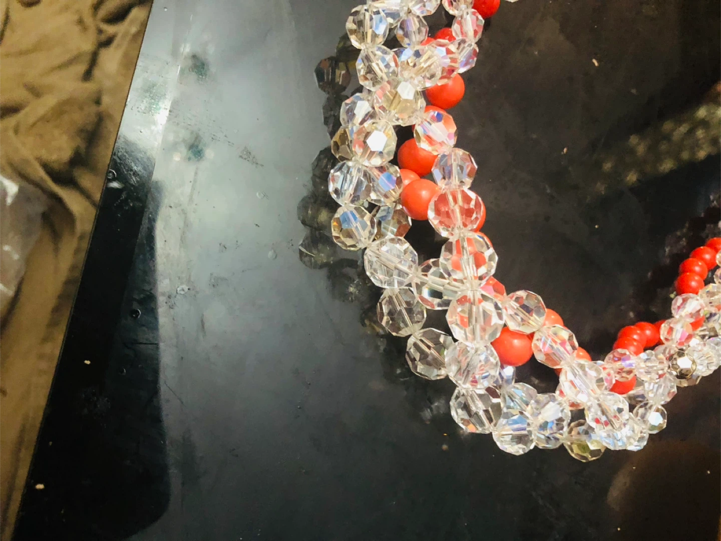 Swarovski Crystal & Red Bead Necklace - photo 2