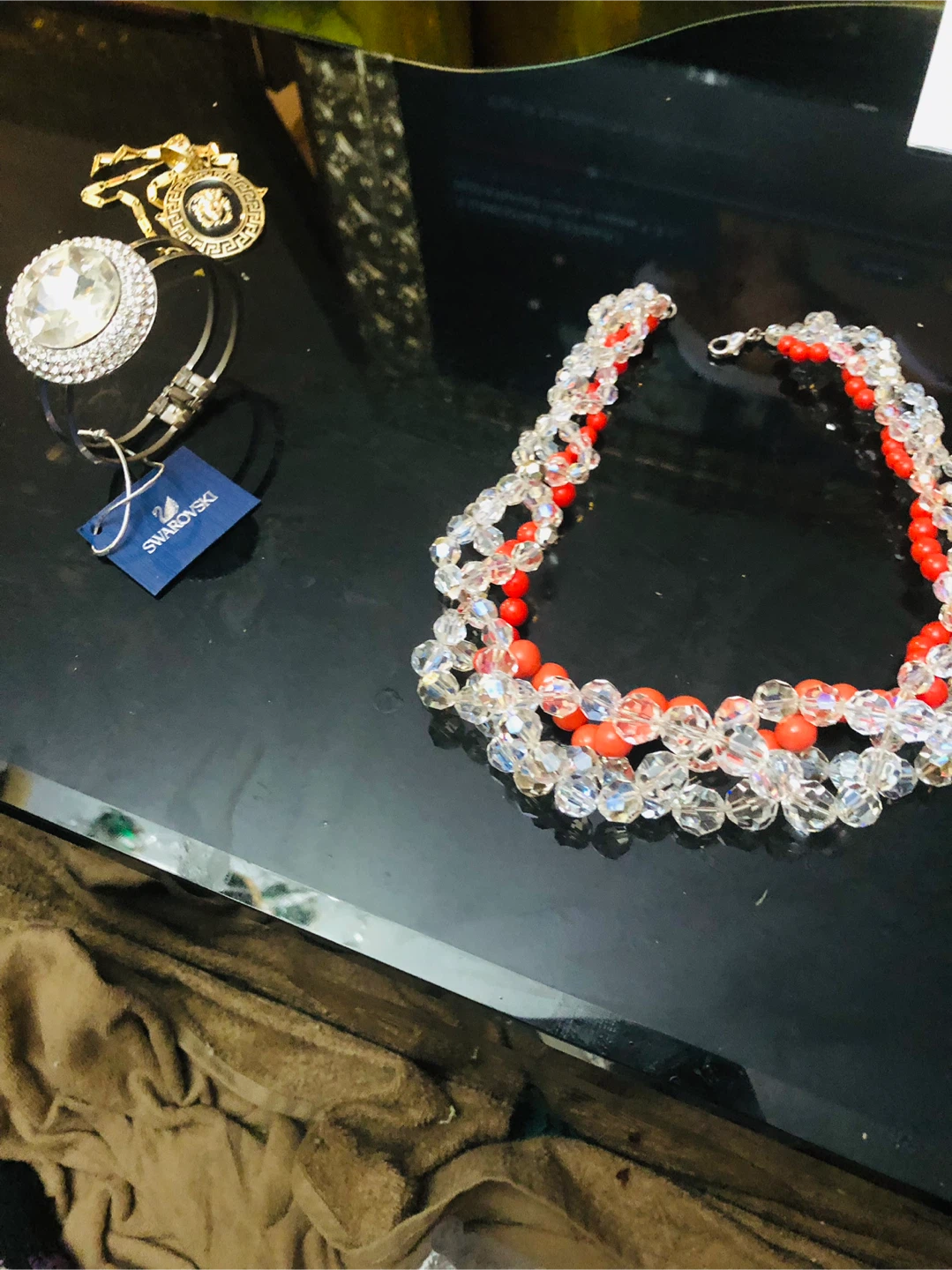 Swarovski Crystal & Red Bead Necklace - photo 4