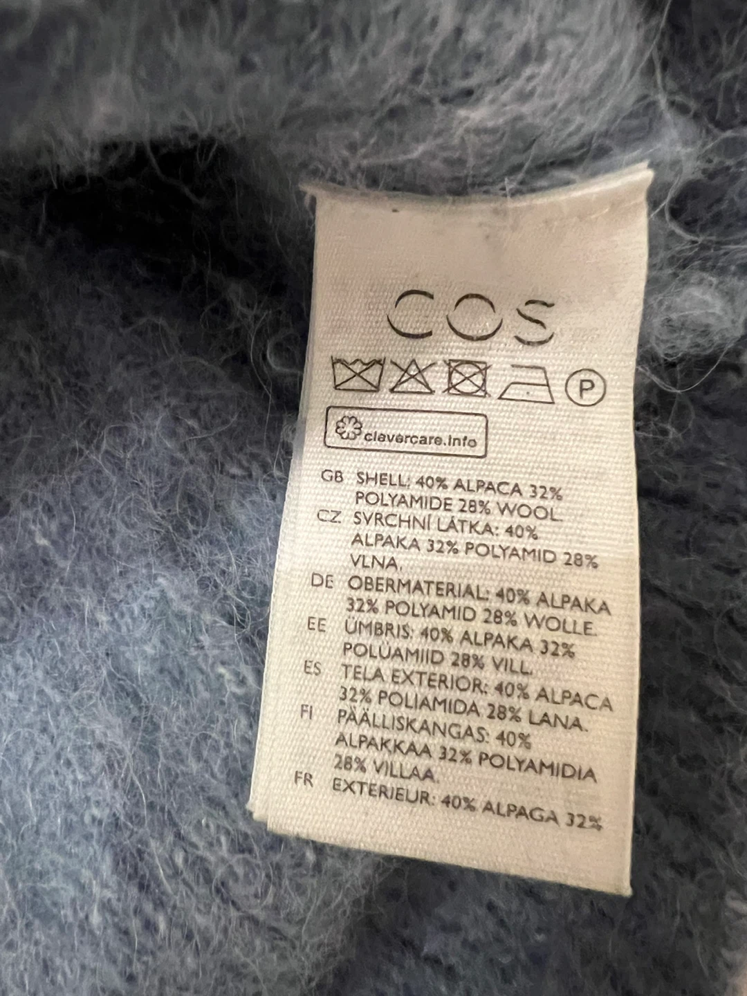 COS Alpaca Blend Blue Sweater - Size L - photo 4