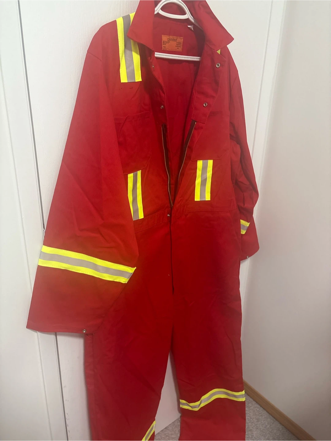 Red Hi-Vis Coverall Work Jumpsuit