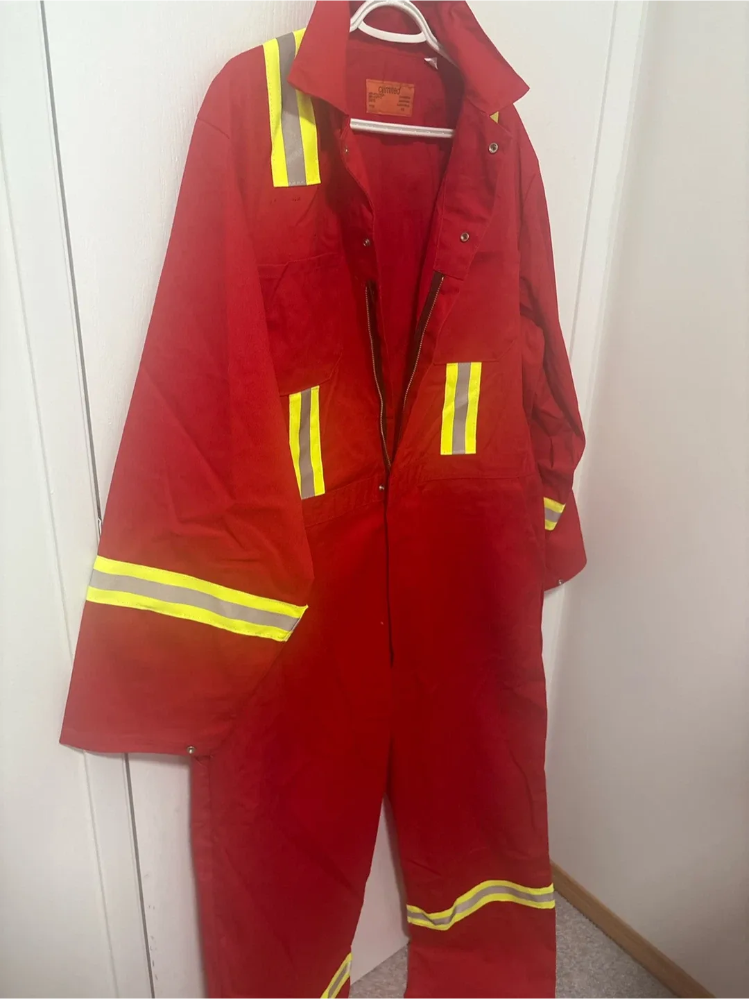 Red Hi-Vis Coverall Work Jumpsuit