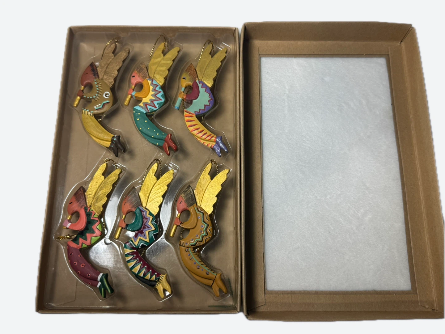 Robert Shields Pelli Kokopelli Ornament 6" Wood Decor Gold/Flute - photo 2