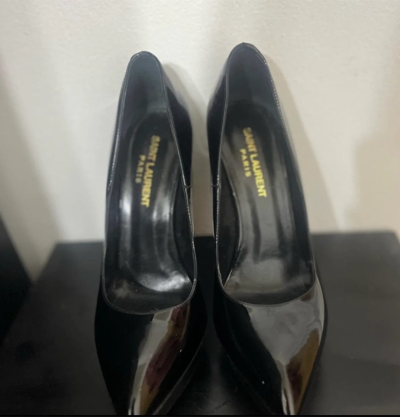 Saint Laurent Black Patent Leather Heels - Size 37 image indicator(2)