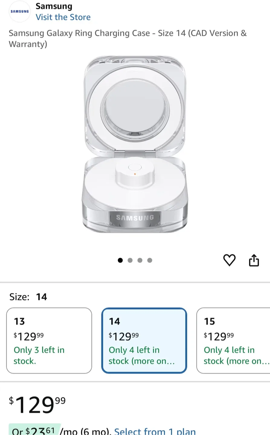 Samsung Galaxy Ring Charging Case - Size 14