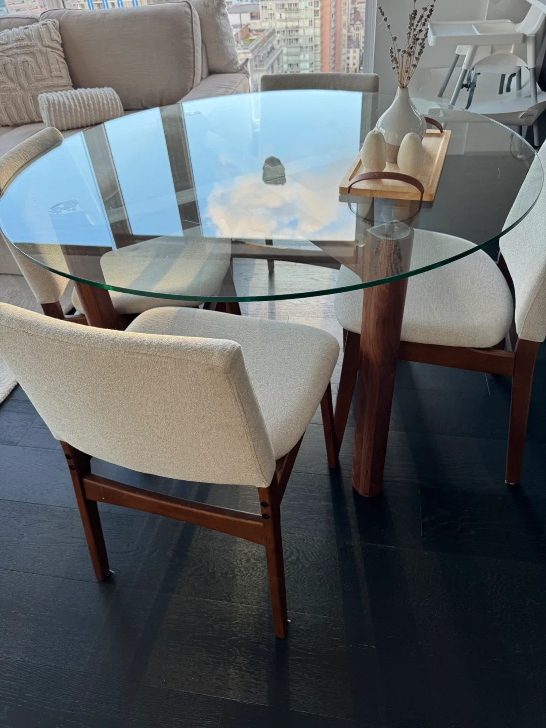 Glass Round Dining Table