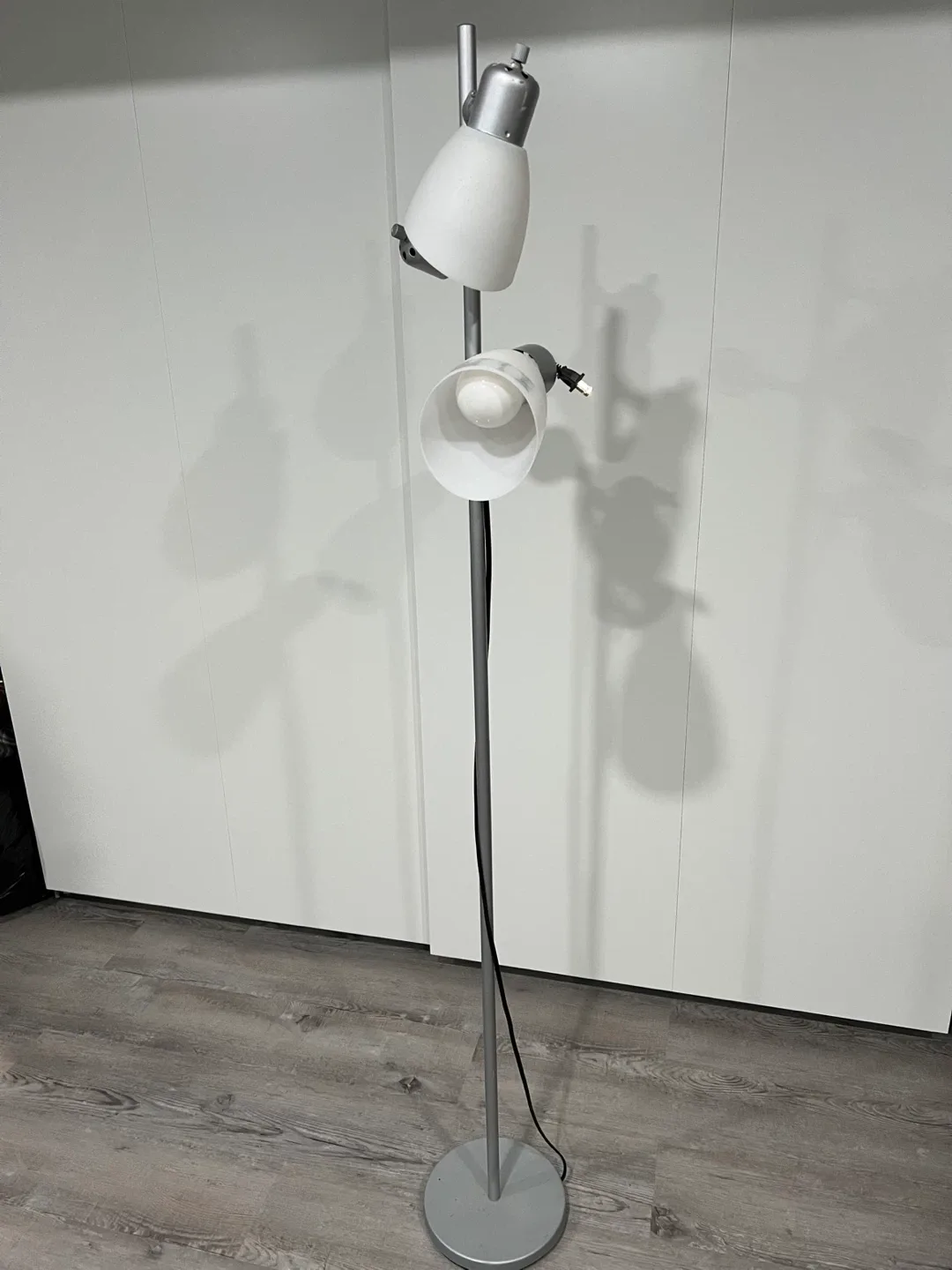 Silver Floor Lamp with Adjustable Lights
