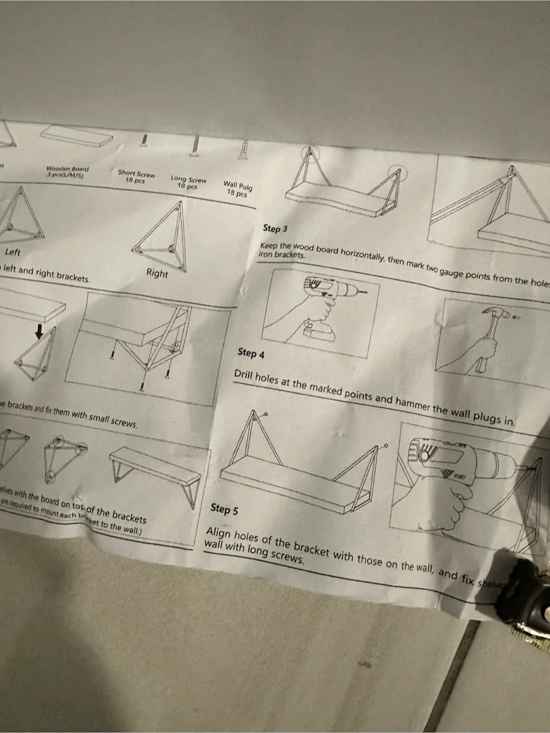 Black Wall Shelf with Brackets image indicator(2)
