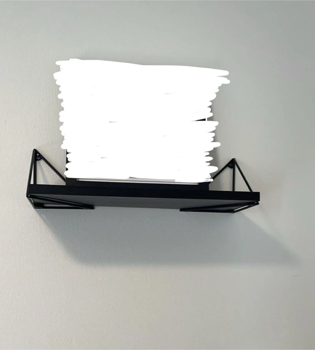 Black Wall Shelf with Brackets - photo 3