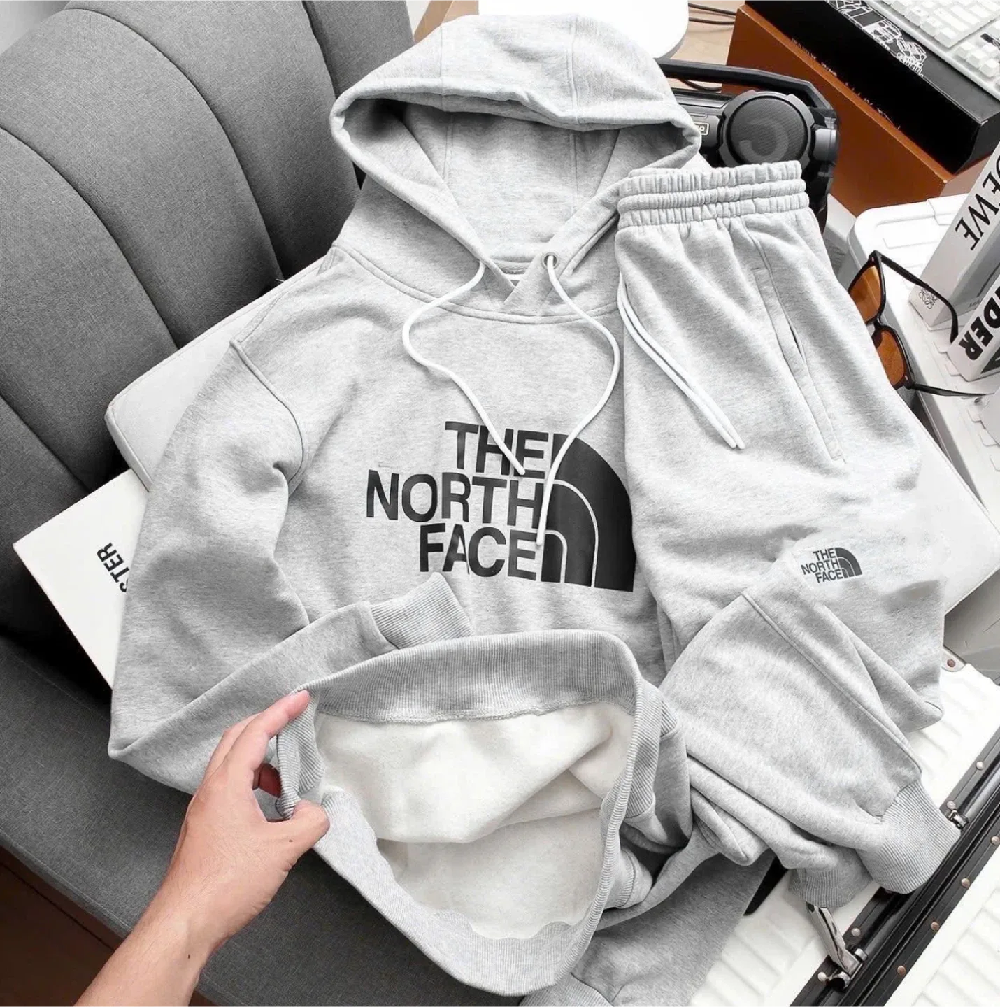 Gorgeous brand new Christmas North Face hoodie with pant image indicator(4)