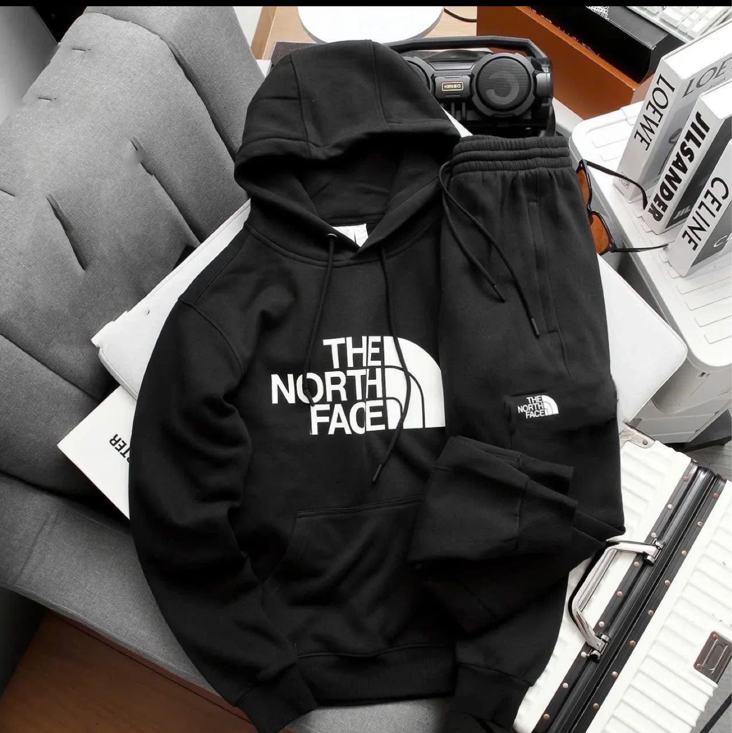 Gorgeous brand new Christmas North Face hoodie with pant