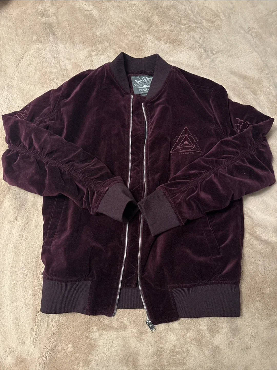 Jack & Jones Originals Velvet Bomber Jacket - Small