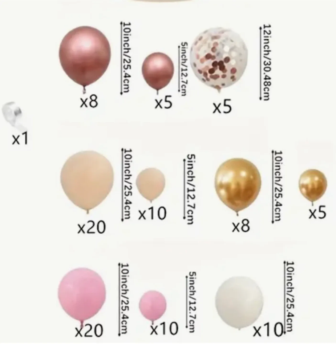 Balloons Set Gold, Rose Gold, White 🥳 image indicator(3)