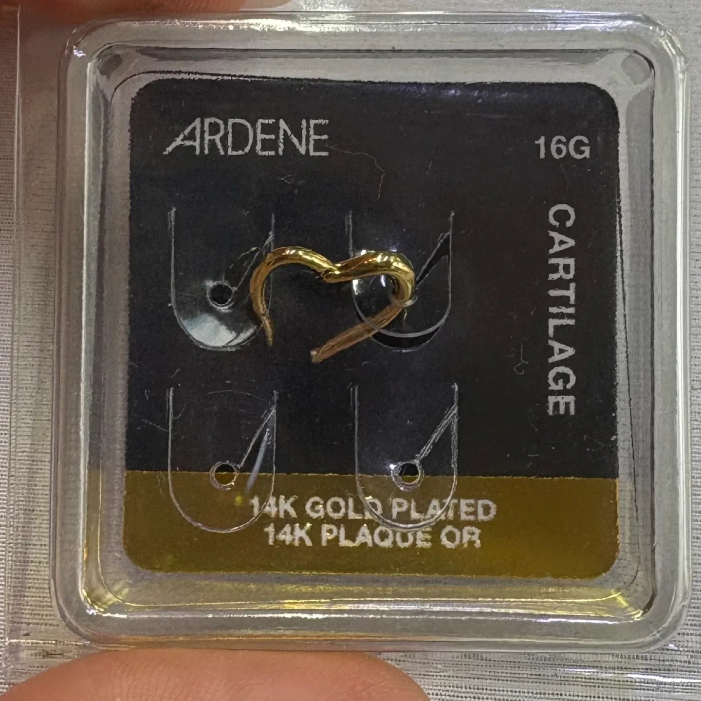 Ardene 14K Gold Plated Silver Cartilage Earring Set 16G Piercing image indicator(6)