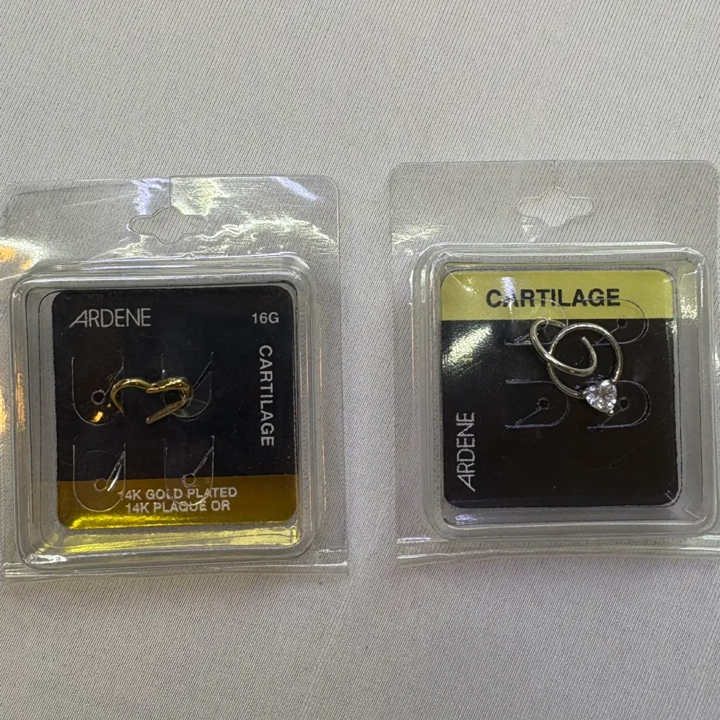 Ardene 14K Gold Plated Silver Cartilage Earring Set 16G Piercing