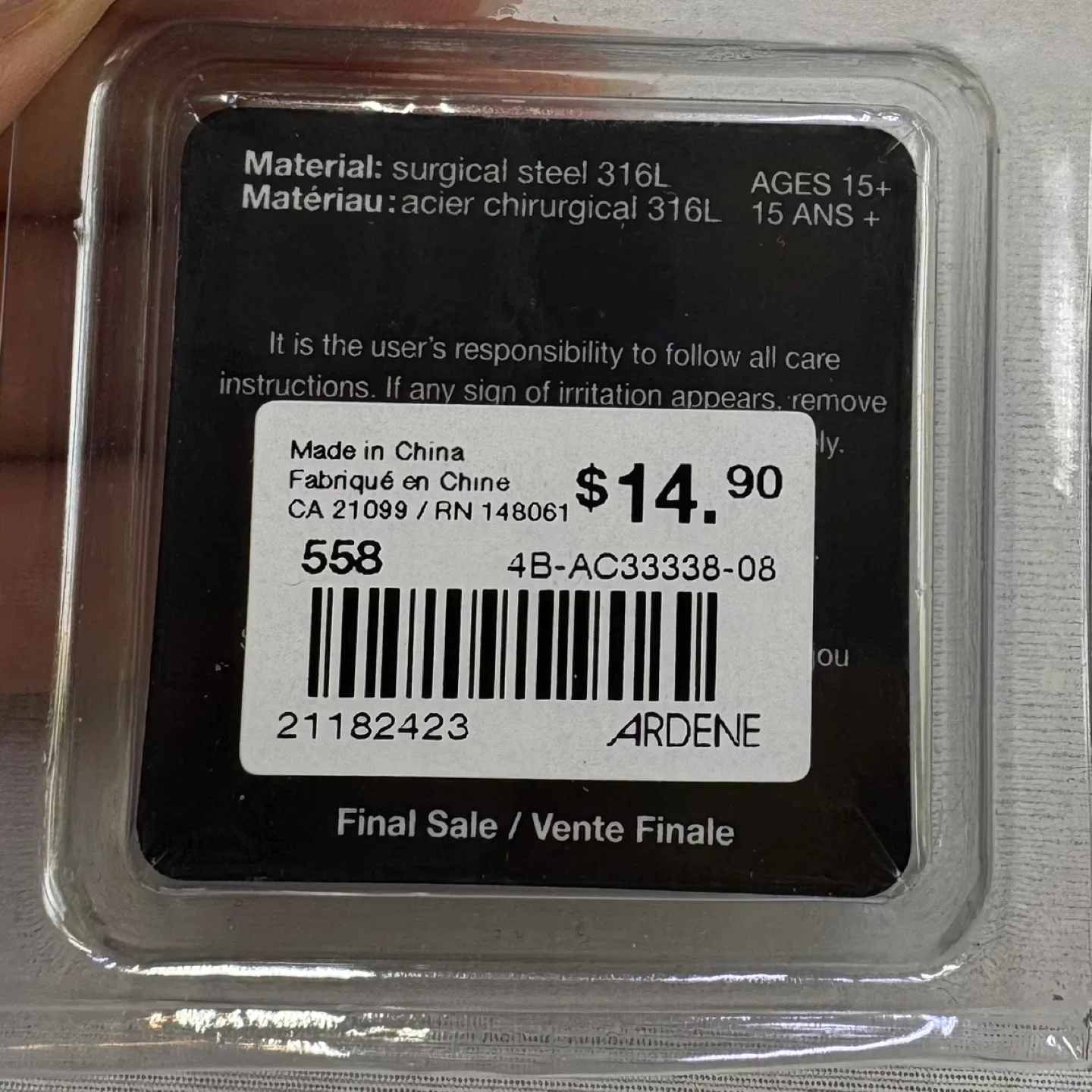 Ardene 14K Gold Plated Silver Cartilage Earring Set 16G Piercing image indicator(7)