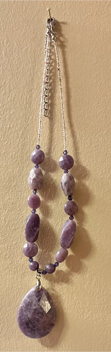 #Cleanout - Purple Stone Pendant Necklace