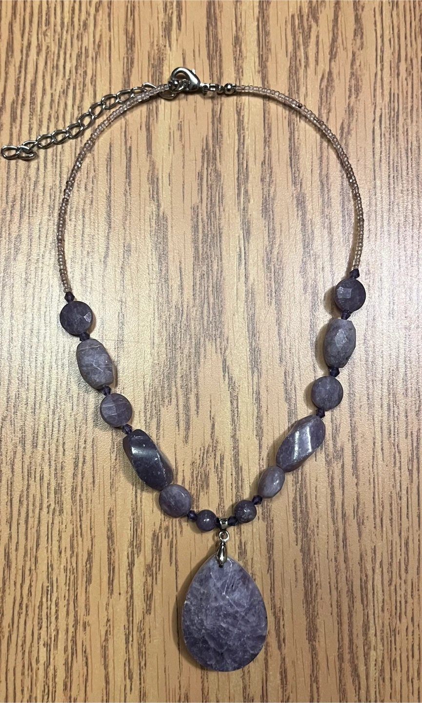 Purple Stone Pendant Necklace - photo 2