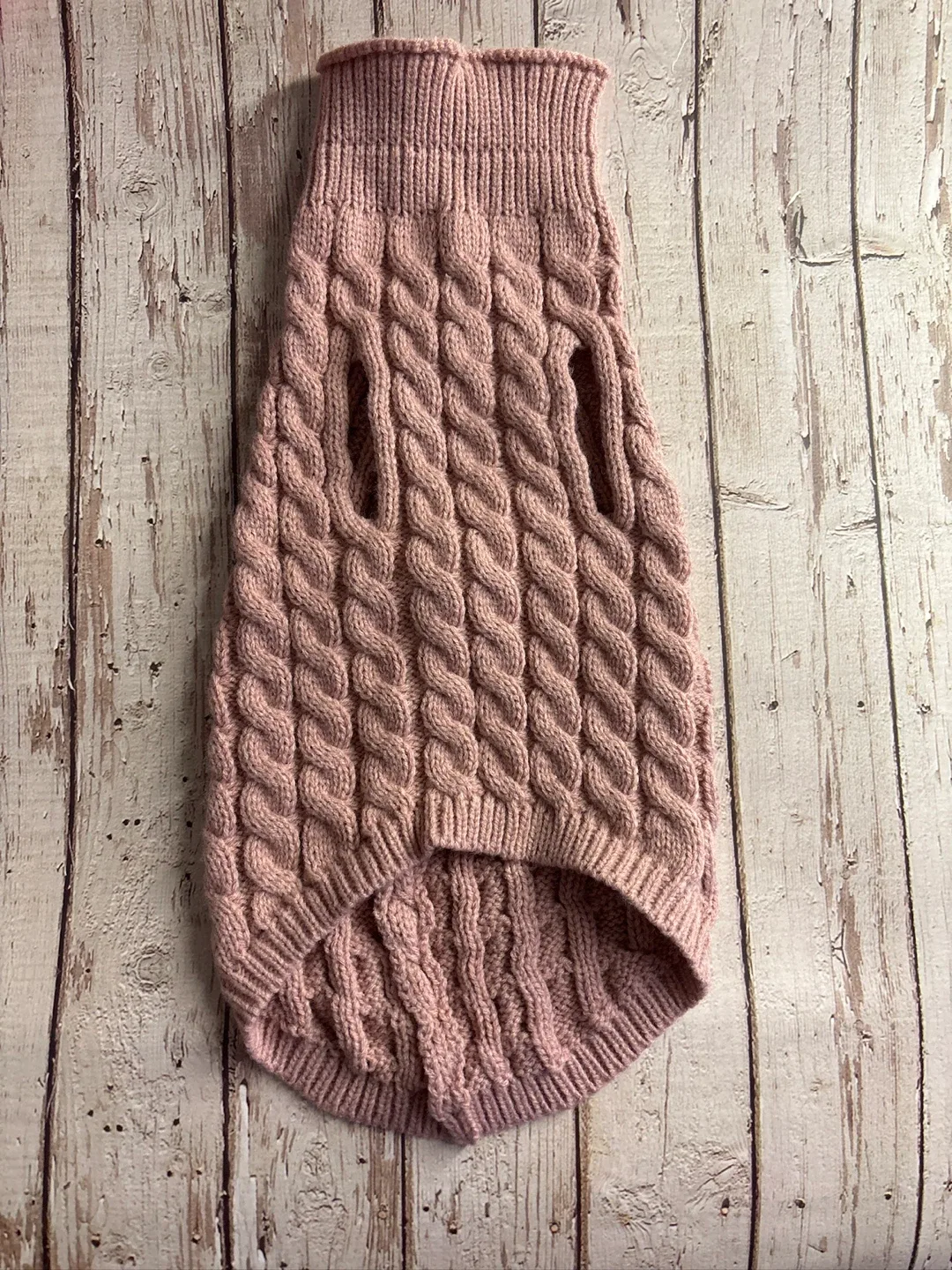 Pink Knit Dog Sweater