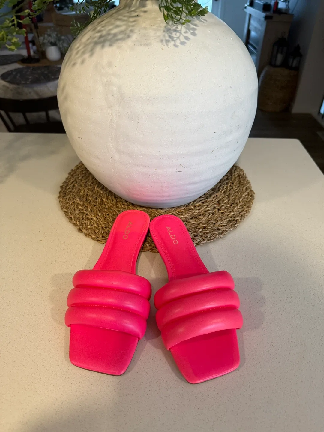 Aldo Pink Puffy Slides