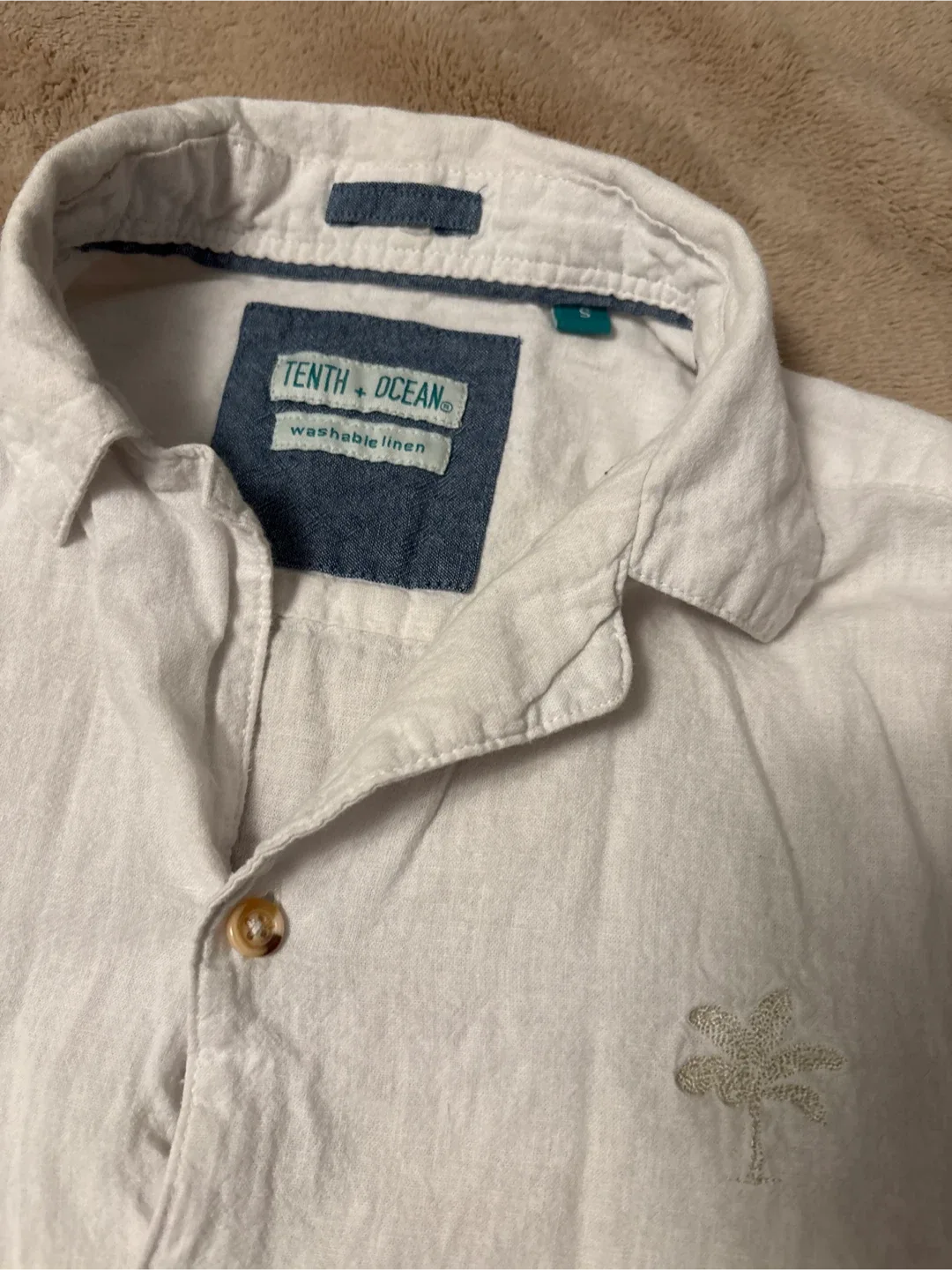 Tenth + Ocean White Linen Shirt - Size S image indicator(2)