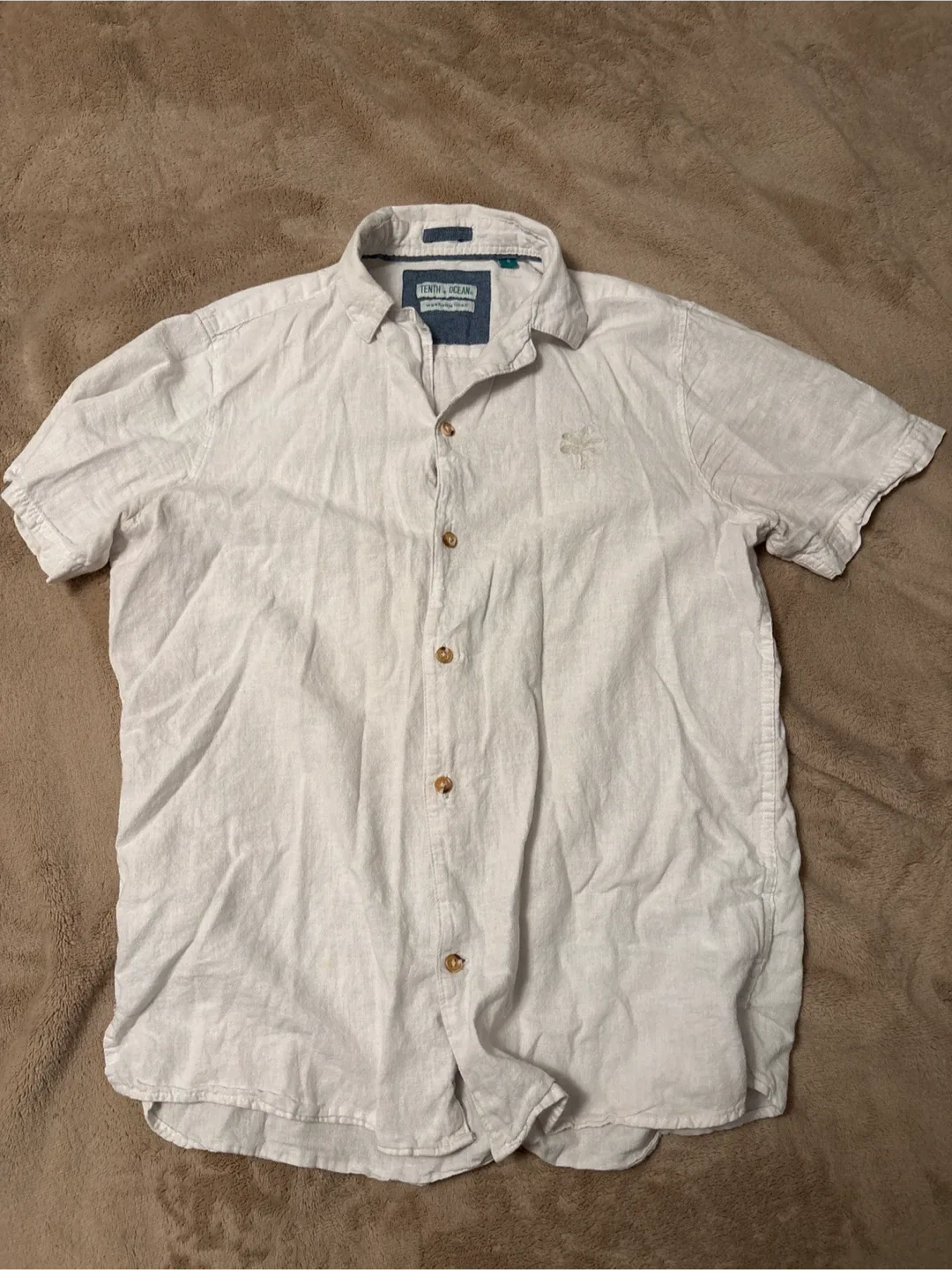 Tenth + Ocean White Linen Shirt - Size S