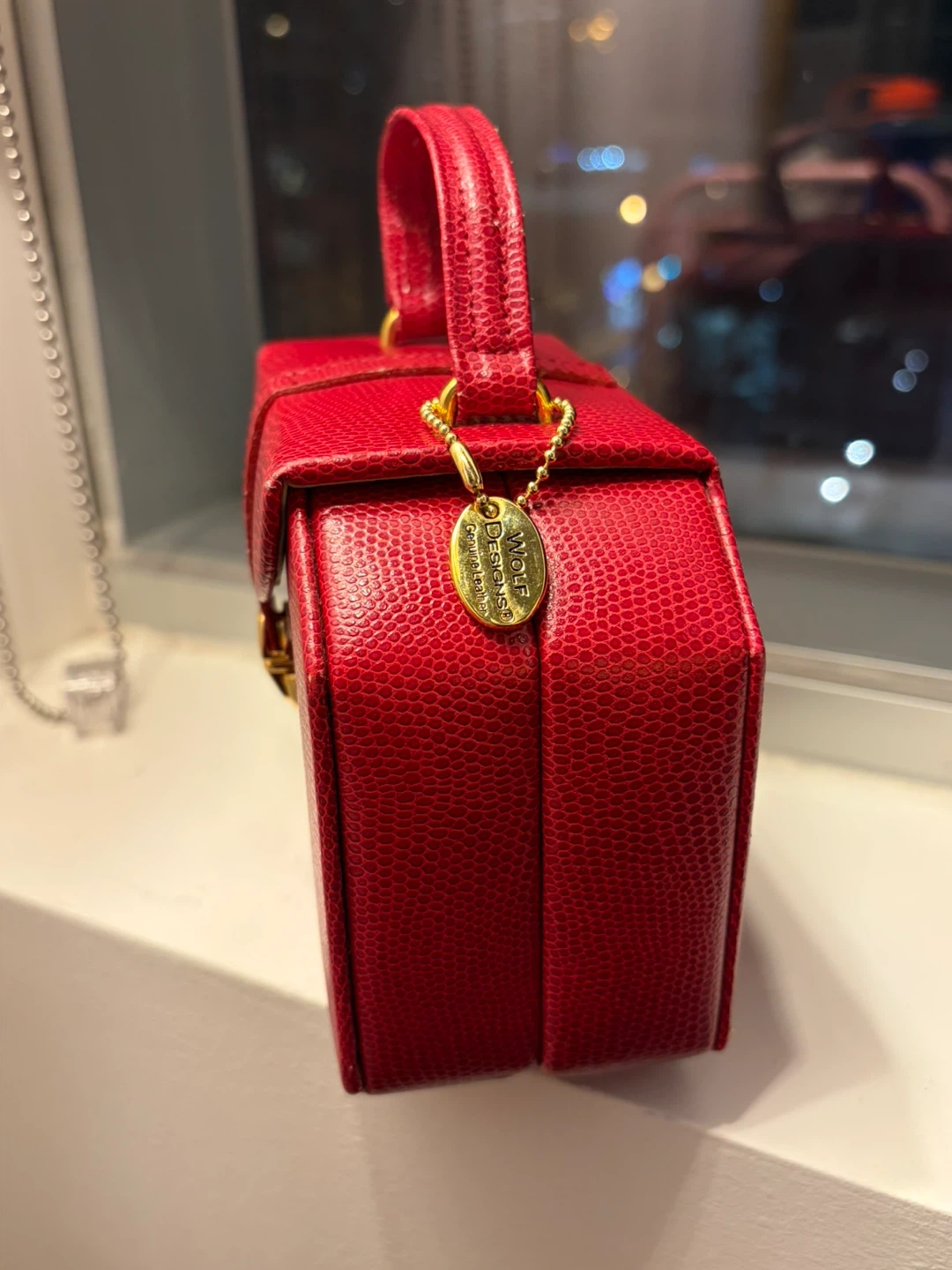 Wolf Designs Red Leather Jewelry Box #cleanout - photo 2