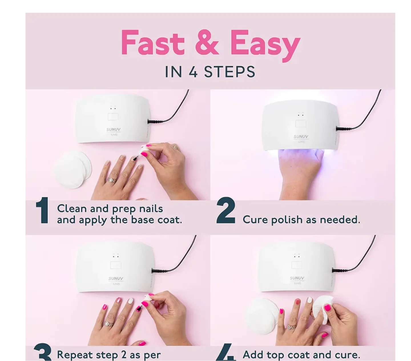 SUNUV SUNone 2-in-1 UV LED Nail Lamp - Pink image indicator(6)