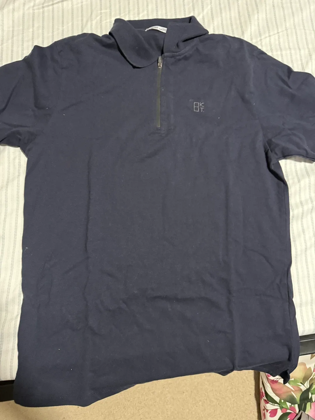 OKAYT Navy Blue Half-Zip Polo Shirt