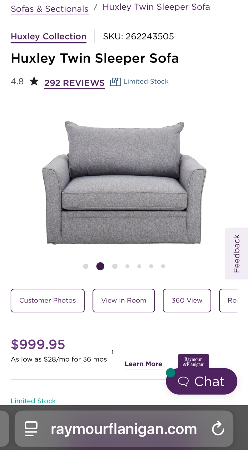 Huxley Twin Sleeper Sofa - Gray - photo 2