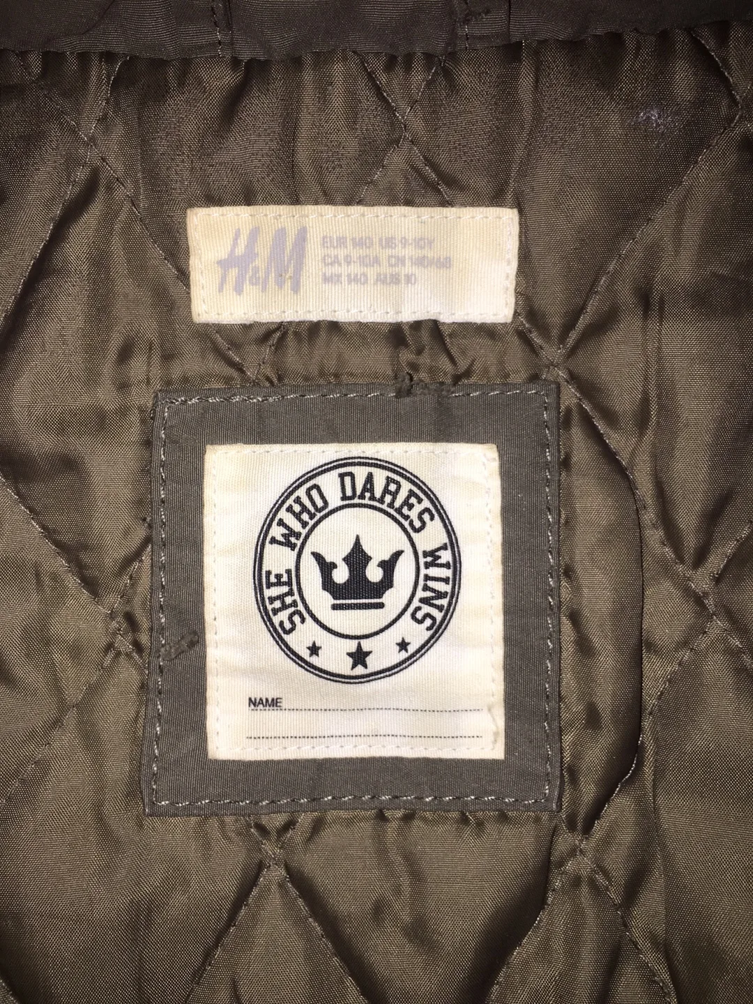 H&M Olive Green Winter Jacket - Size 9-10Y image indicator(3)