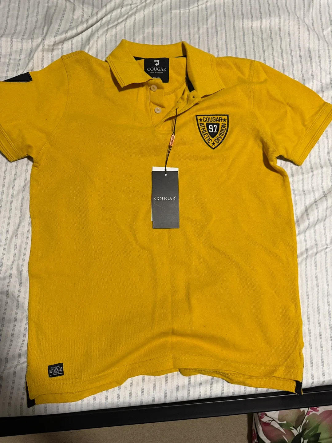 New Cougar Polo Shirt -Blue & Yellow image indicator(2)