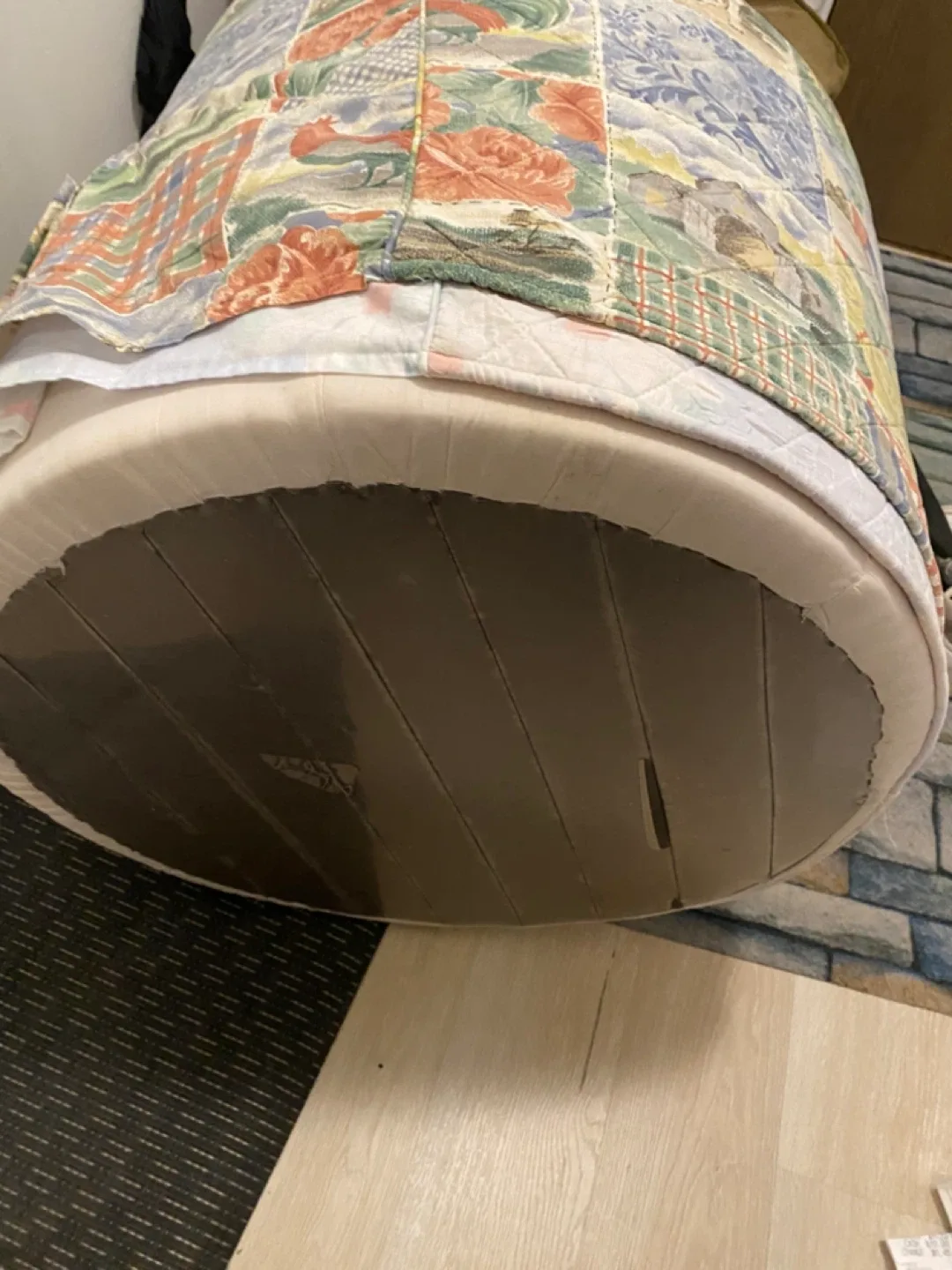 Patterned Swivel Barrel Chair image indicator(5)