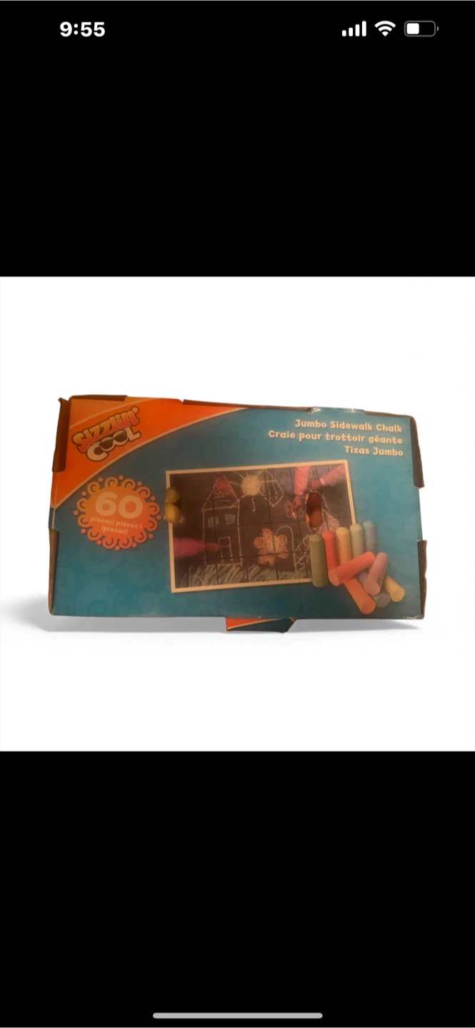 NEW Sizzlin' Cool Jumbo Sidewalk Chalk - 60 Pieces