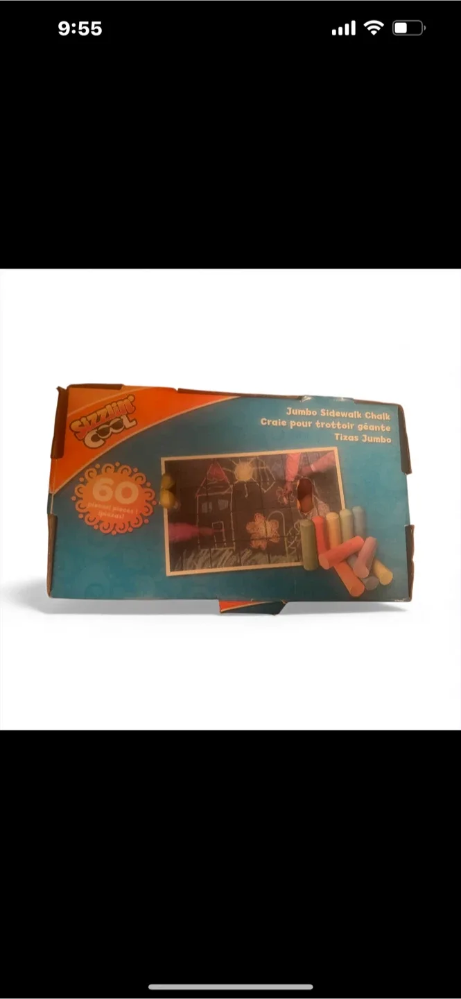 NEW Sizzlin' Cool Jumbo Sidewalk Chalk - 60 Pieces