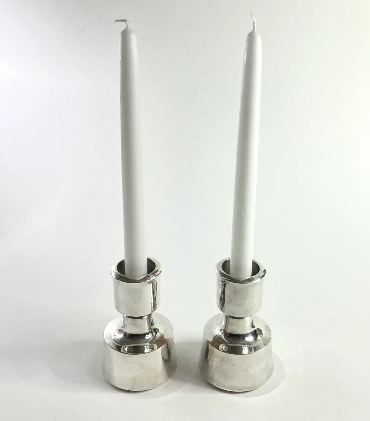 1960s Dansk Silver Plated Candlesticks- Pair image indicator(2)