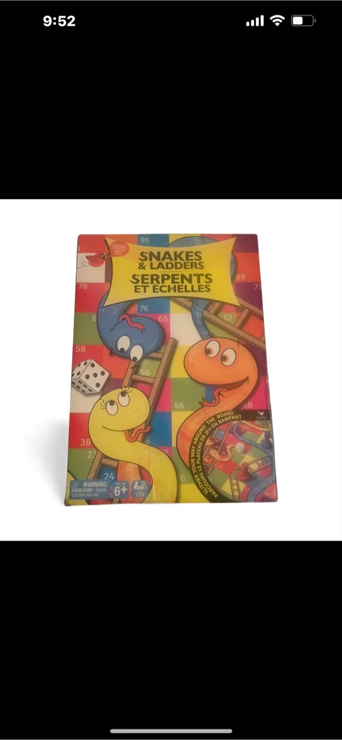 Snakes & Ladders/Serpents et Échelles Board Game (6+)