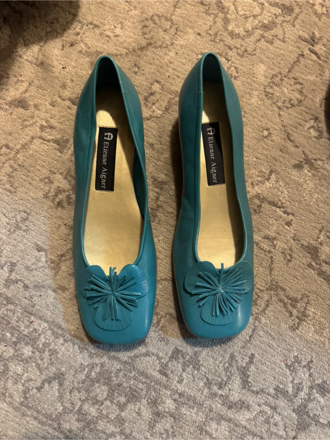 Etienne Aigner Gardener Blue Flats #Cleanout